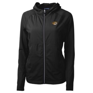 Women's Cutter & Buck Black Missouri Tigers Adapt Eco Knit Full-Zip Jacket