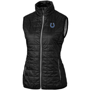Women's Cutter & Buck Black Indianapolis Colts Rainier PrimaLoft Eco Full-Zip Vest