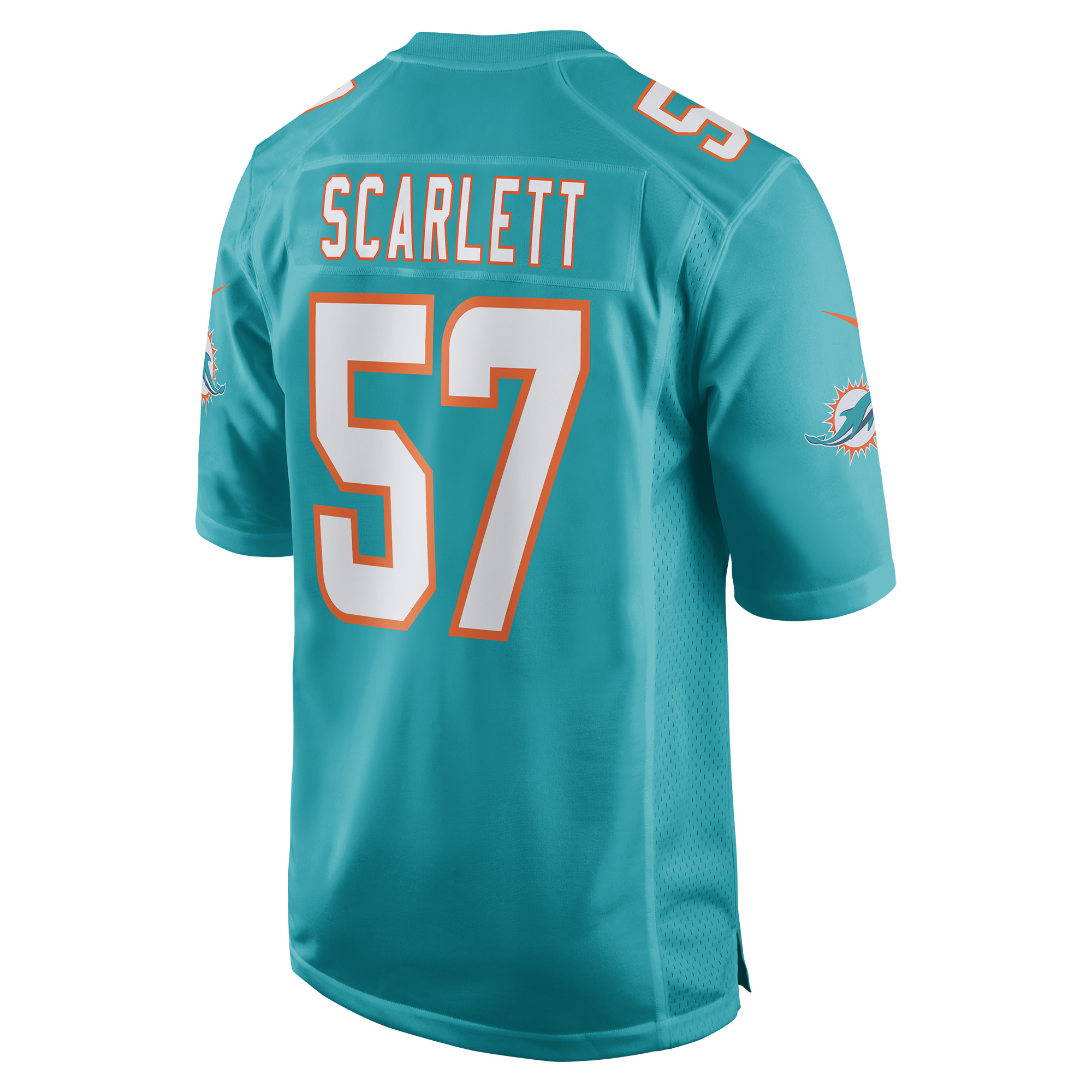 Men's Nike Brennan Scarlett Aqua Miami Dolphins Game Jersey - Image 7
