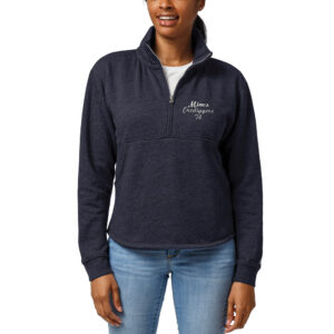 Women's League Collegiate Wear Heathered Navy Colorado School of Mines Orediggers Logo Victory Springs Half-Zip Pullover Jacket