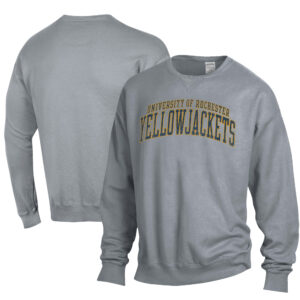 Men's ComfortWash Gray Rochester Yellow Jackets Garment Dyed Fleece Crewneck Pullover Sweatshirt