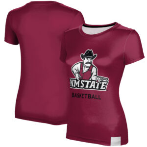 Women's Crimson New Mexico State Aggies Basketball T-Shirt