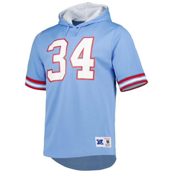 Men's Mitchell & Ness Earl Campbell Light Blue Houston Oilers Retired Player Mesh Name & Number Hoodie T-Shirt - Image 6
