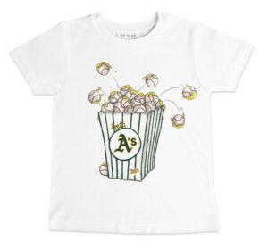 Toddler Tiny Turnip White Oakland Athletics Popcorn T-Shirt