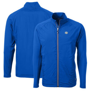Men's Cutter & Buck Royal Southern University Jaguars Big & Tall Adapt Eco Knit Hybrid Recycled Full-Zip Jacket