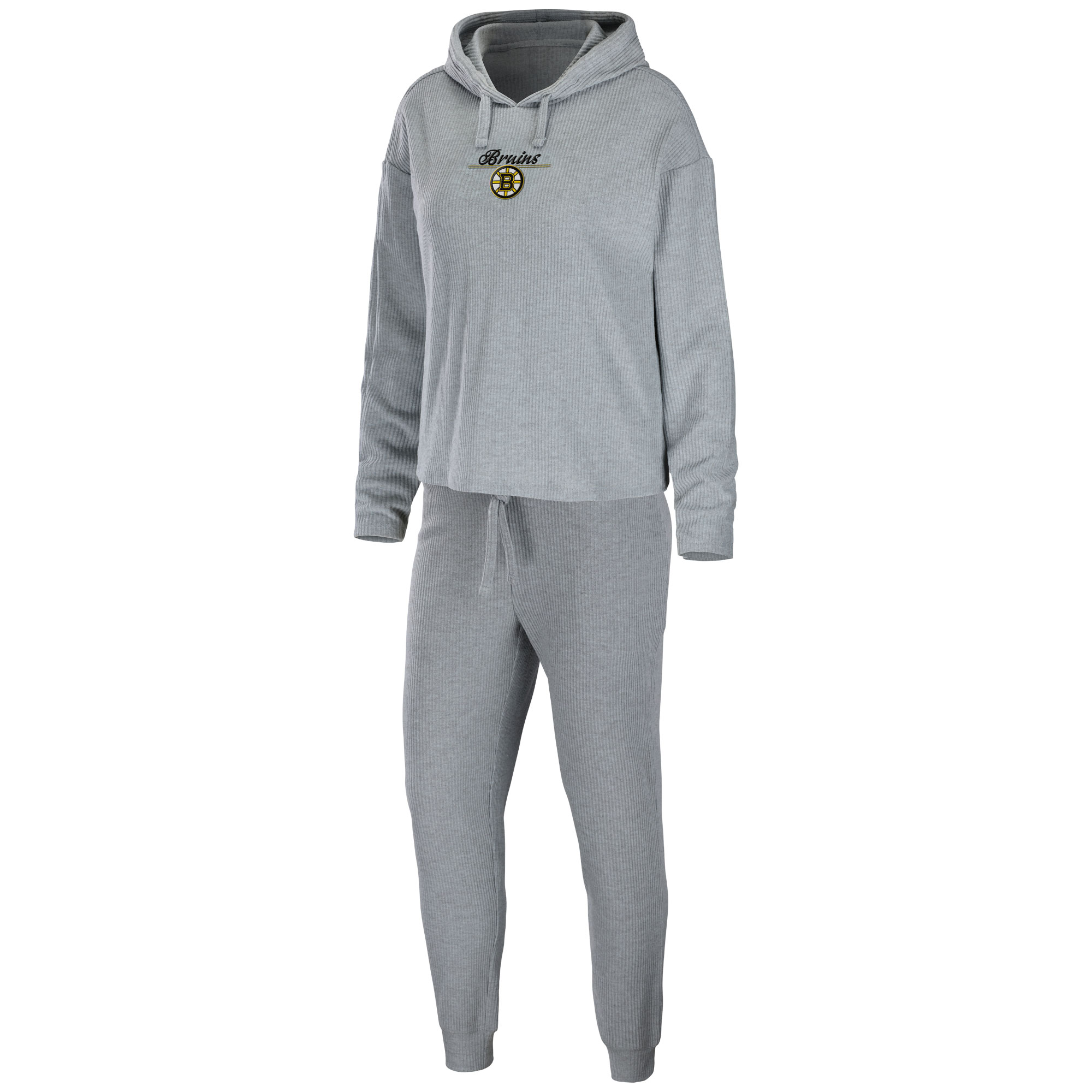 Women's WEAR by Erin Andrews Heather Gray Boston Bruins Logo Pullover Hoodie & Pants Sleep Set - Image 7