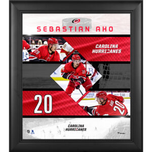 Sebastian Aho Carolina Hurricanes Framed 15" x 17" Stitched Stars Collage