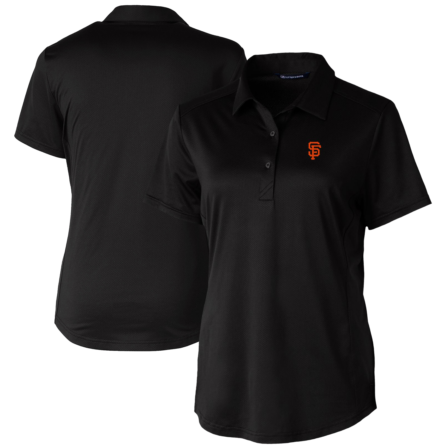 Women's Cutter & Buck Black San Francisco Giants Prospect Textured Stretch Polo - Image 2