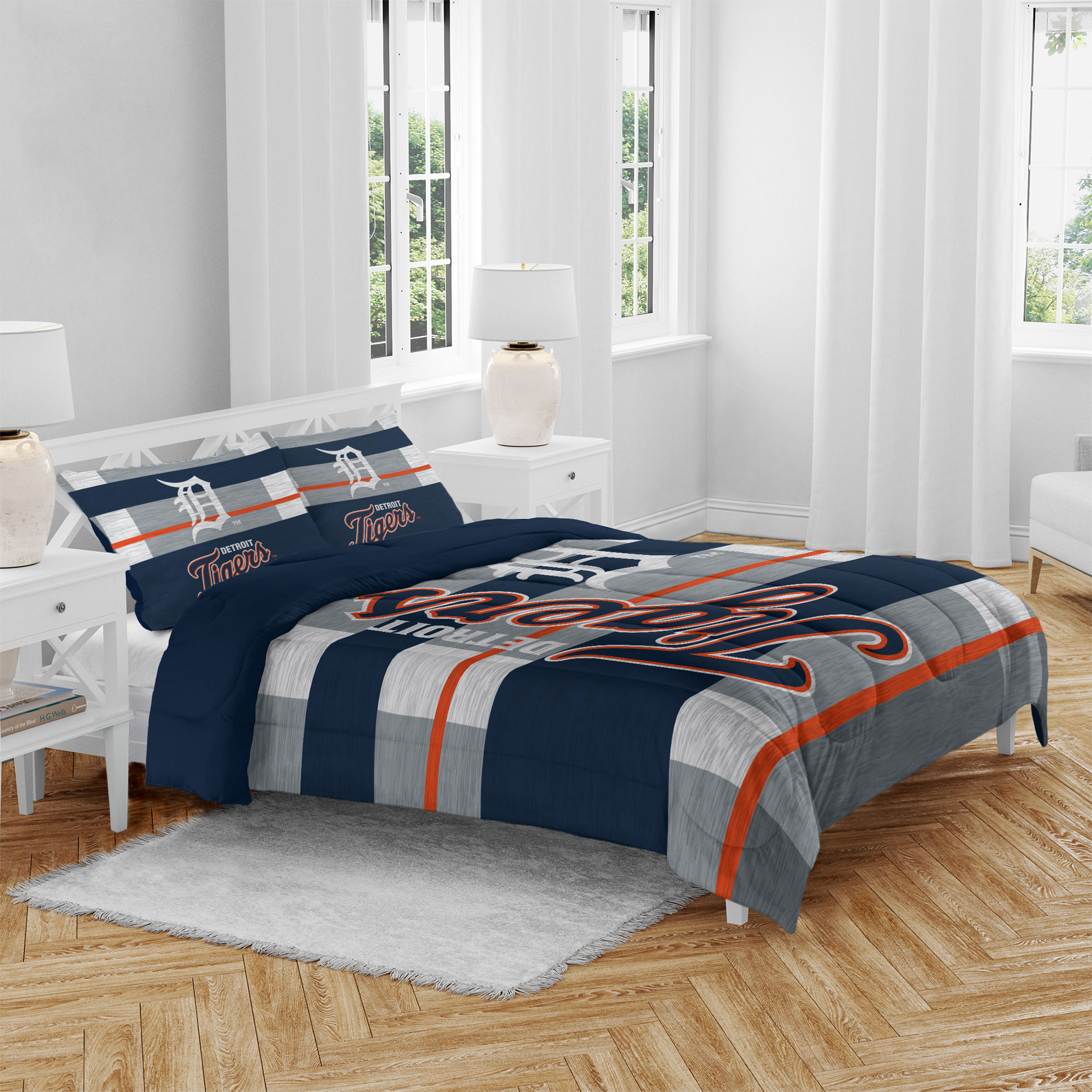 Detroit Tigers Heathered Stripe 3-Piece Full/Queen Bed Set - Image 5