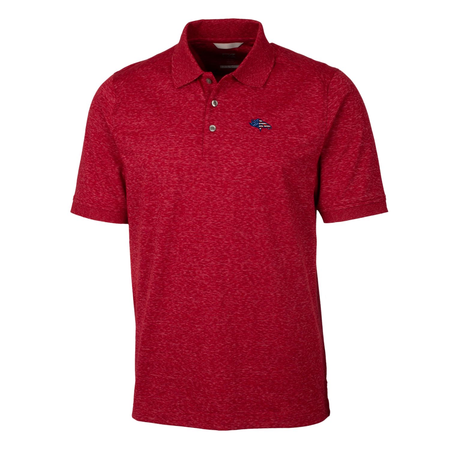 Men's Cutter & Buck Red Denver Broncos Big & Tall Advantage Tri-Blend Space Dye Polo - Image 6