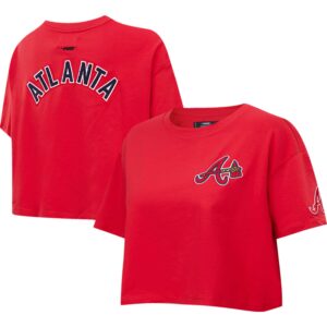 Women's Pro Standard Red Atlanta Braves Classic Team Boxy Cropped T-Shirt