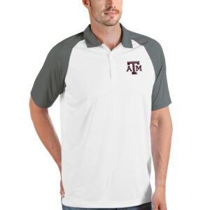 Men's Antigua White/Steel Texas A&M Aggies Nova Polo