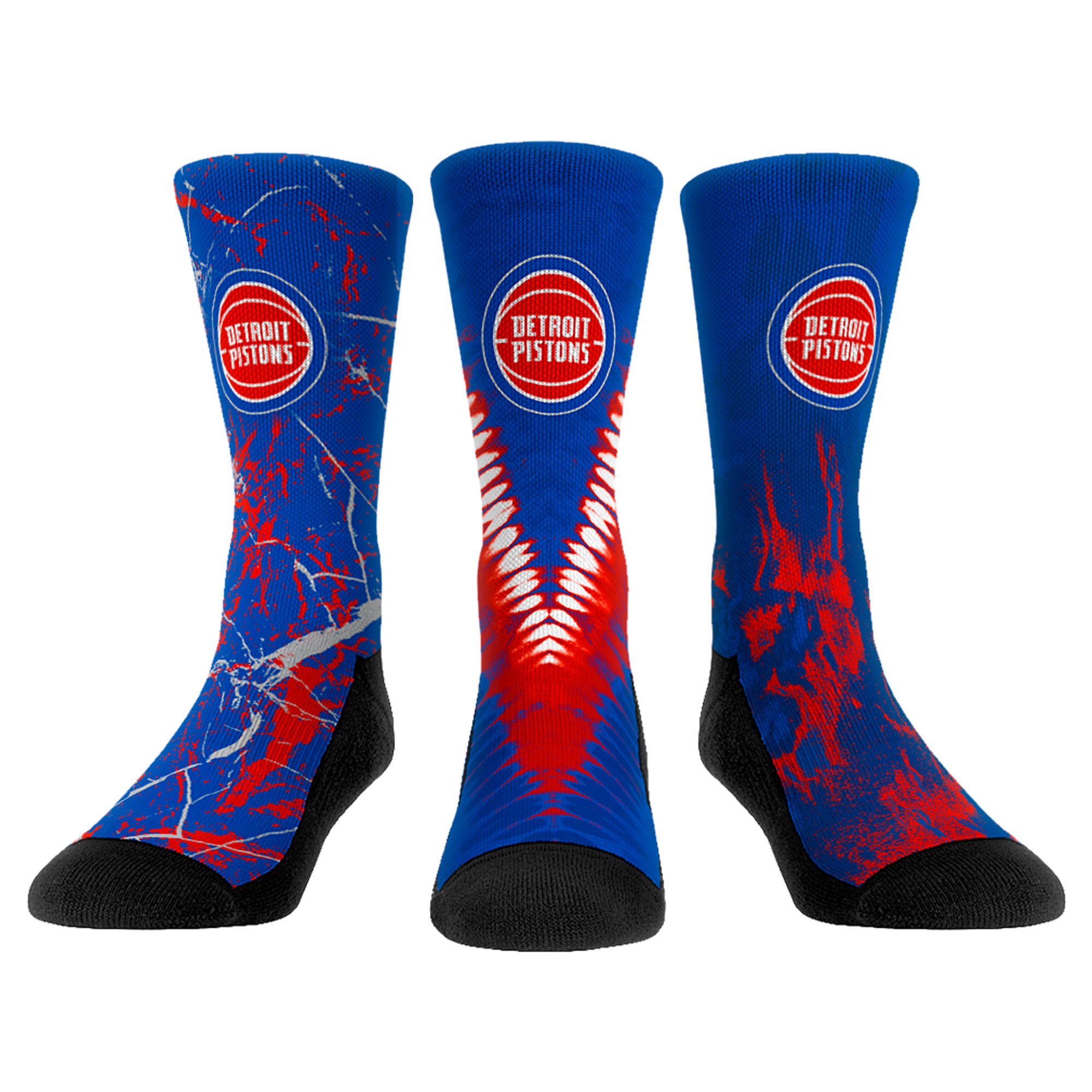 Unisex Rock Em Socks Detroit Pistons Three-Pack Crew Socks Set