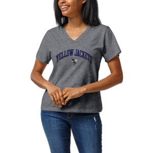 Women's League Collegiate Wear Heather Gray Georgia Tech Yellow Jackets Intramural Boyfriend V-Neck T-Shirt