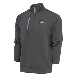 Men's Antigua Charcoal Arizona Cardinals Team Logo Throwback Generation Quarter-Zip Pullover Top