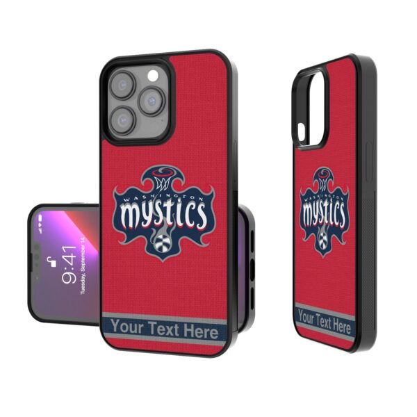 Washington Mystics Personalized Stripe Design iPhone Bump Case