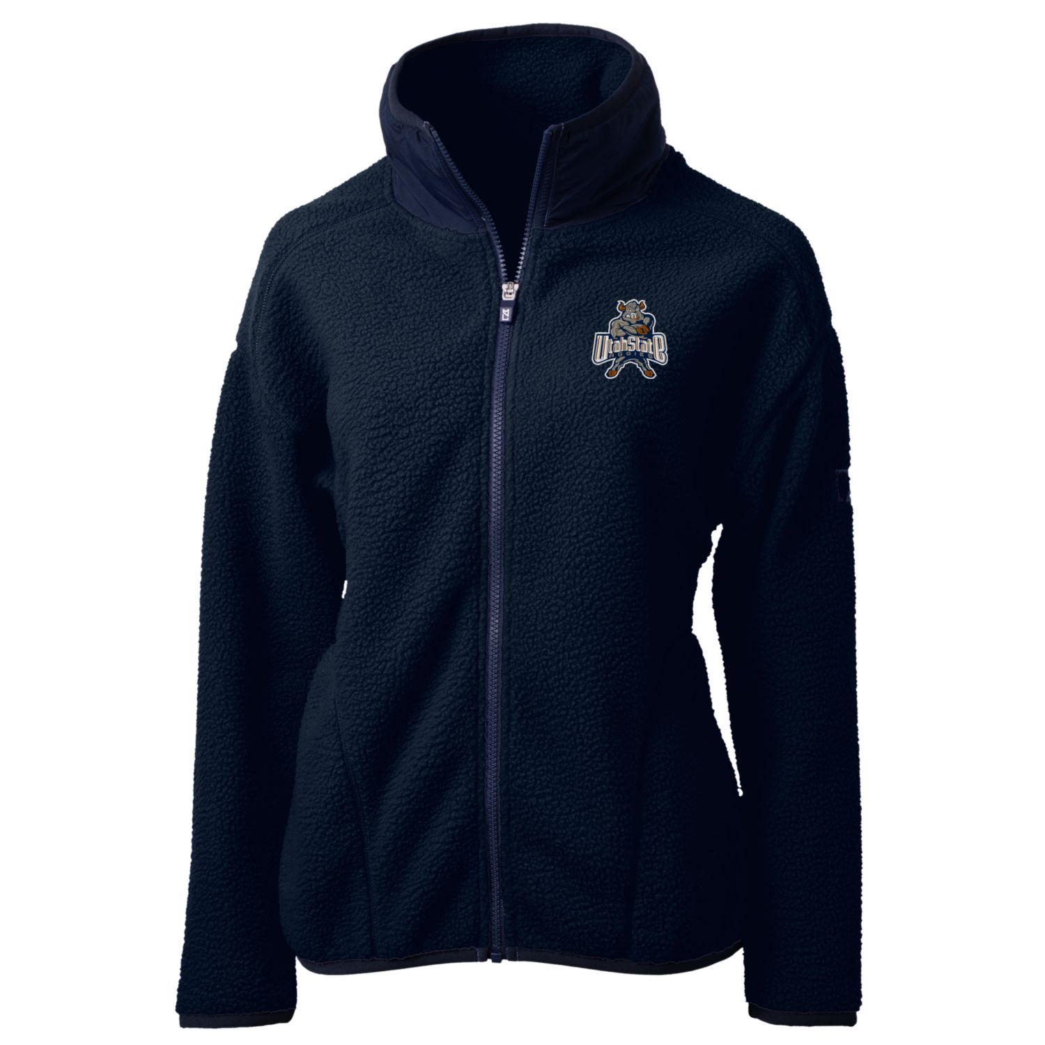 Women's Cutter & Buck Navy Utah State Aggies Cascade Eco Sherpa Full-Zip Fleece Jacket - Image 6