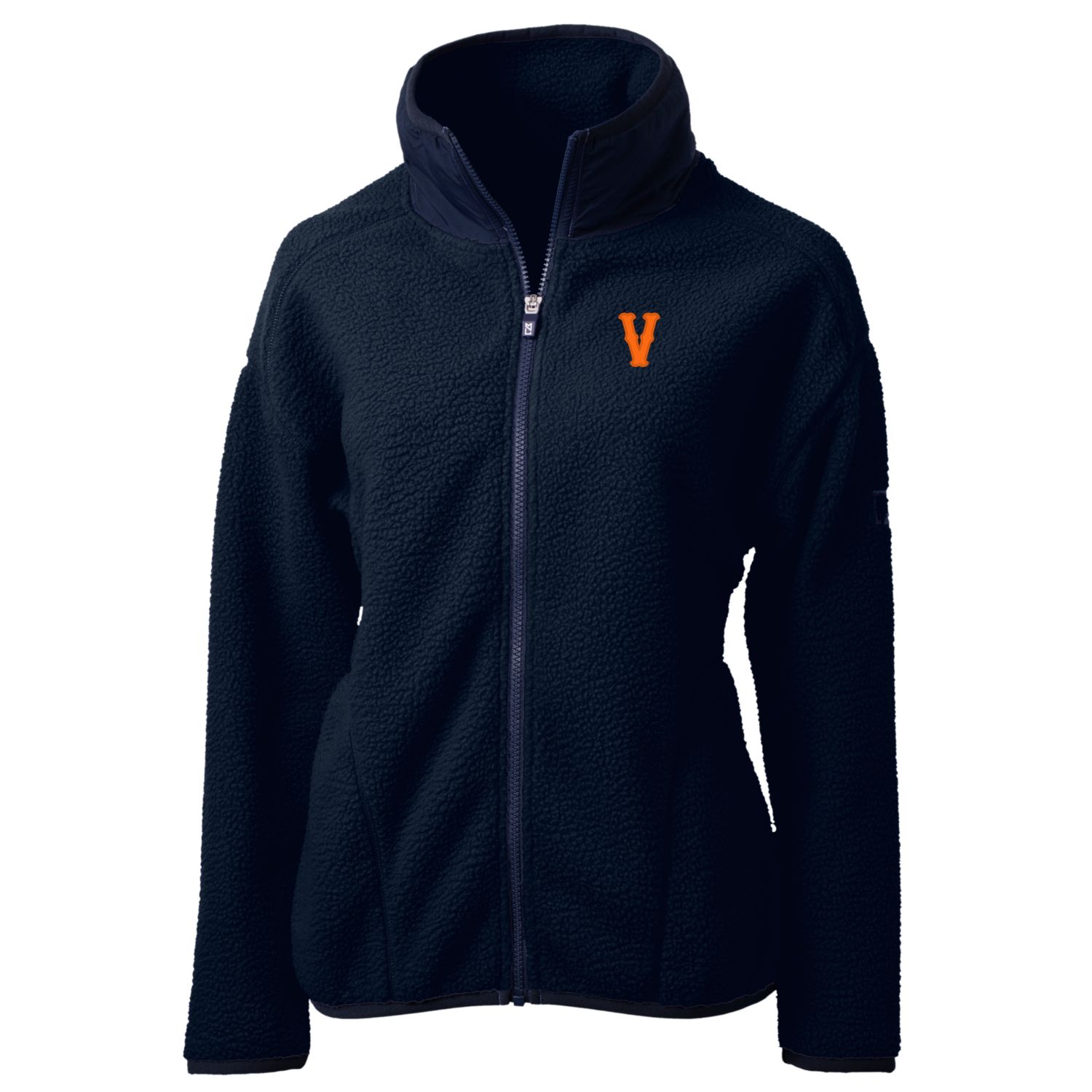 Women's Cutter & Buck Navy Virginia Cavaliers Vintage Cascade Eco Sherpa Full-Zip Fleece Jacket - Image 3