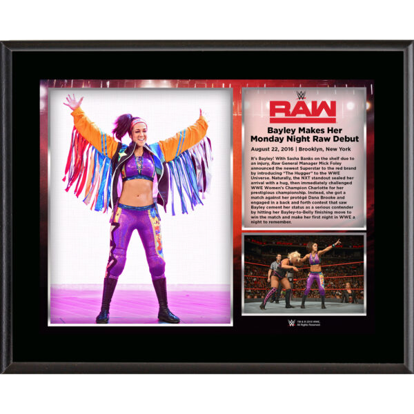 Bayley 10.5" x 13" Monday Night RAW Debut Sublimated Plaque