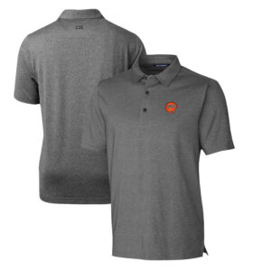 Men's Cutter & Buck Heather Charcoal Cincinnati Bengals Throwback Logo Forge Heathered Stretch Polo