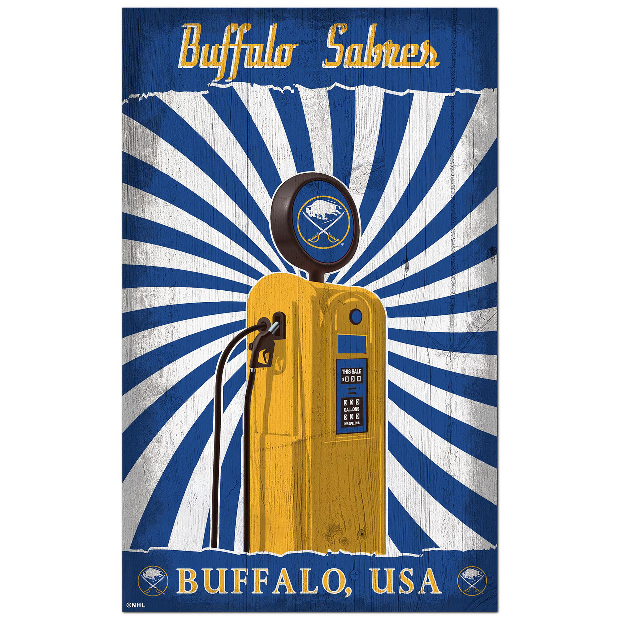 Buffalo Sabres 11'' x 19'' Retro Pump Location Sign