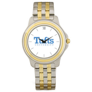 Unisex Silver/Gold Tufts University Jumbos Two-Tone Team Logo Wristwatch