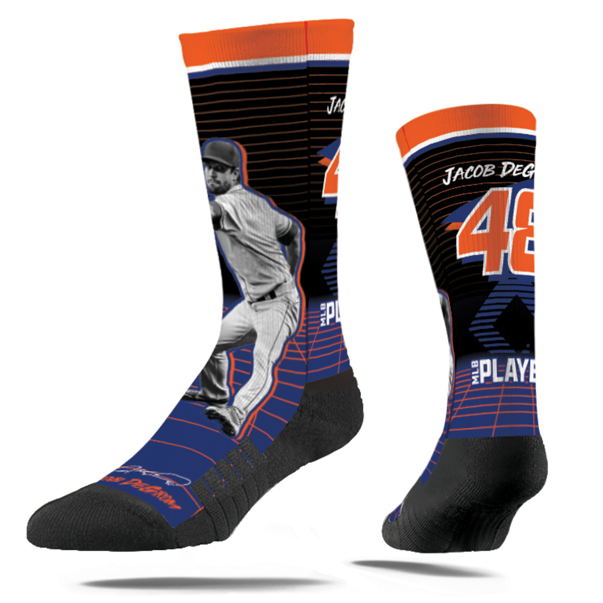 Strideline Jacob deGrom New York Mets Synthwave Premium Full Sub Crew Socks
