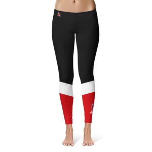 Women's Black/Red Ball State Cardinals Ankle Color Block Yoga Leggings