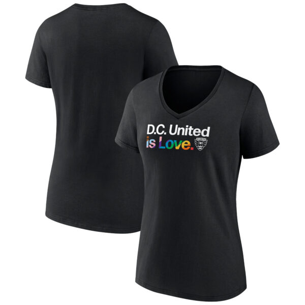 Women's Black D.C. United Team City Pride Logo - V-Neck T-Shirt