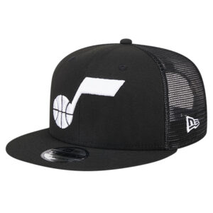 Men's New Era Black Utah Jazz Evergreen 9FIFTY Trucker Snapback Hat