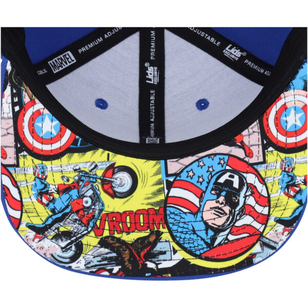 Youth Marvel Royal Captain America Comic Snapback Hat - Image 11