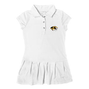 Girls Toddler Garb  White Missouri Tigers Caroline Cap Sleeve Polo Dress