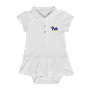 Girls Infant Garb  White Pitt Panthers Caroline Cap Sleeve Polo Dress