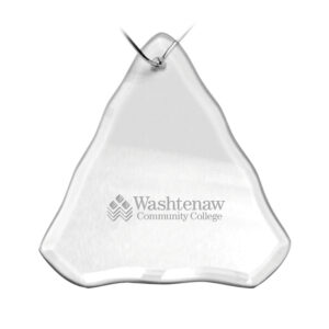 Washtenaw Community College 3.25'' x 3.75'' Glass Tree Ornament