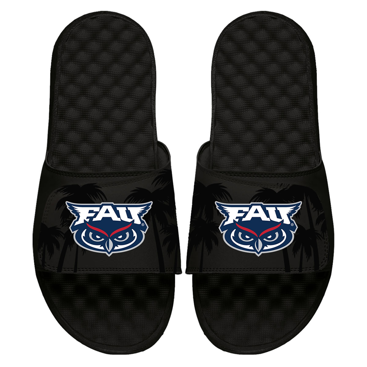 Men's ISlide Black Florida Atlantic Owls Tonal Pop Graphic Slide Sandals