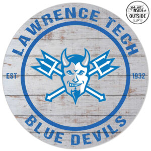 Lawrence Technological University Blue Devils 20'' Indoor/Outdoor Weathered Circle Sign