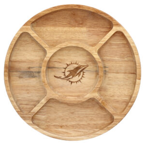 The Memory Company Miami Dolphins Wood Chip & Dip Serving Tray