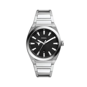 Men's Fossil  Black Texas Longhorns Everett Stainless Steel Watch