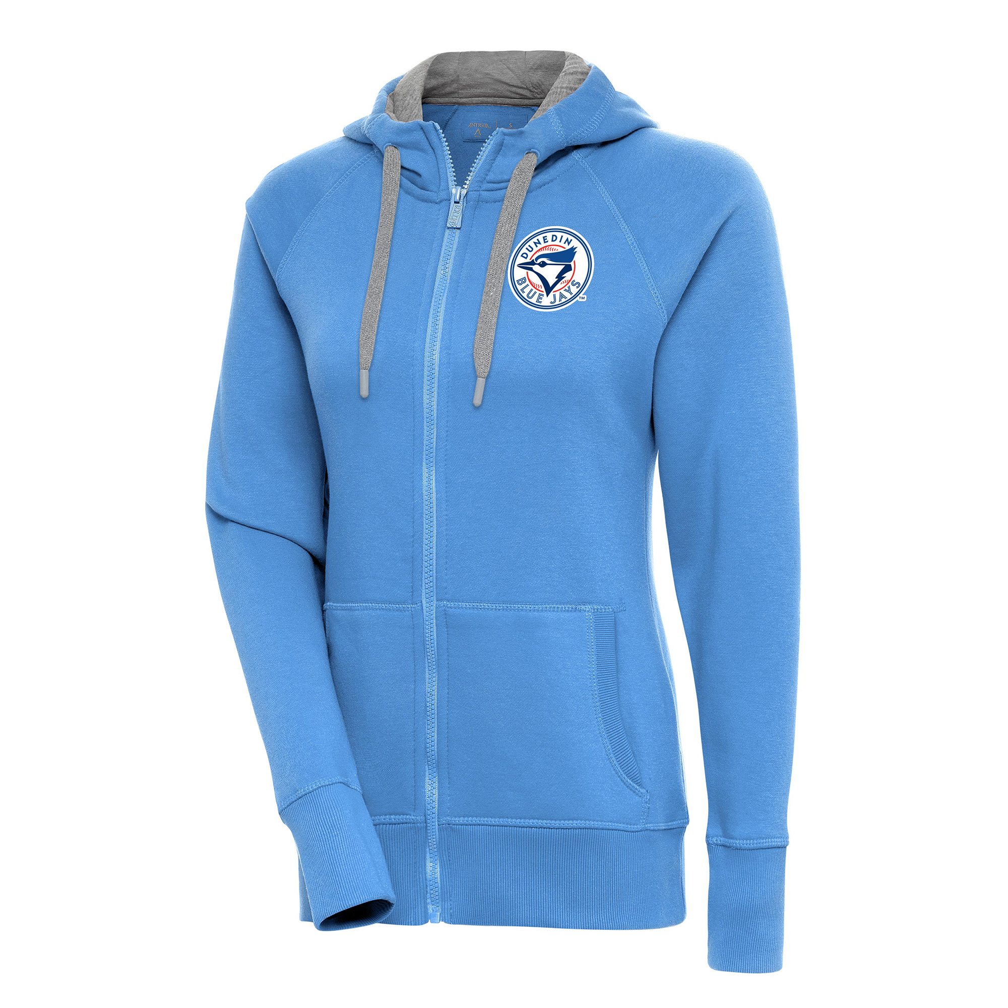Women's Antigua Powder Blue Dunedin Blue Jays Victory Full-Zip Hoodie