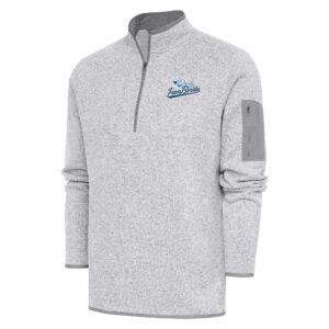 Men's Antigua  Heather Gray Aberdeen IronBirds Fortune Quarter-Zip Pullover Jacket