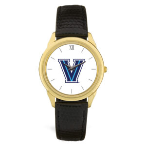 Men's Gold Villanova Wildcats Black Leather Wristwatch