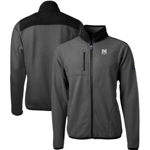 Men's Cutter & Buck  Gray/Black Morehouse Maroon Tigers Cascade Eco Sherpa Fleece Full-Zip Jacket