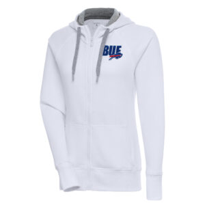 Women's Antigua  White Buffalo Bills Victory Full-Zip Hoodie