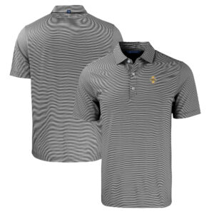 Men's Cutter & Buck  Black/White Idaho Vandals Big & Tall Forge Eco Double Stripe Stretch Recycled Polo