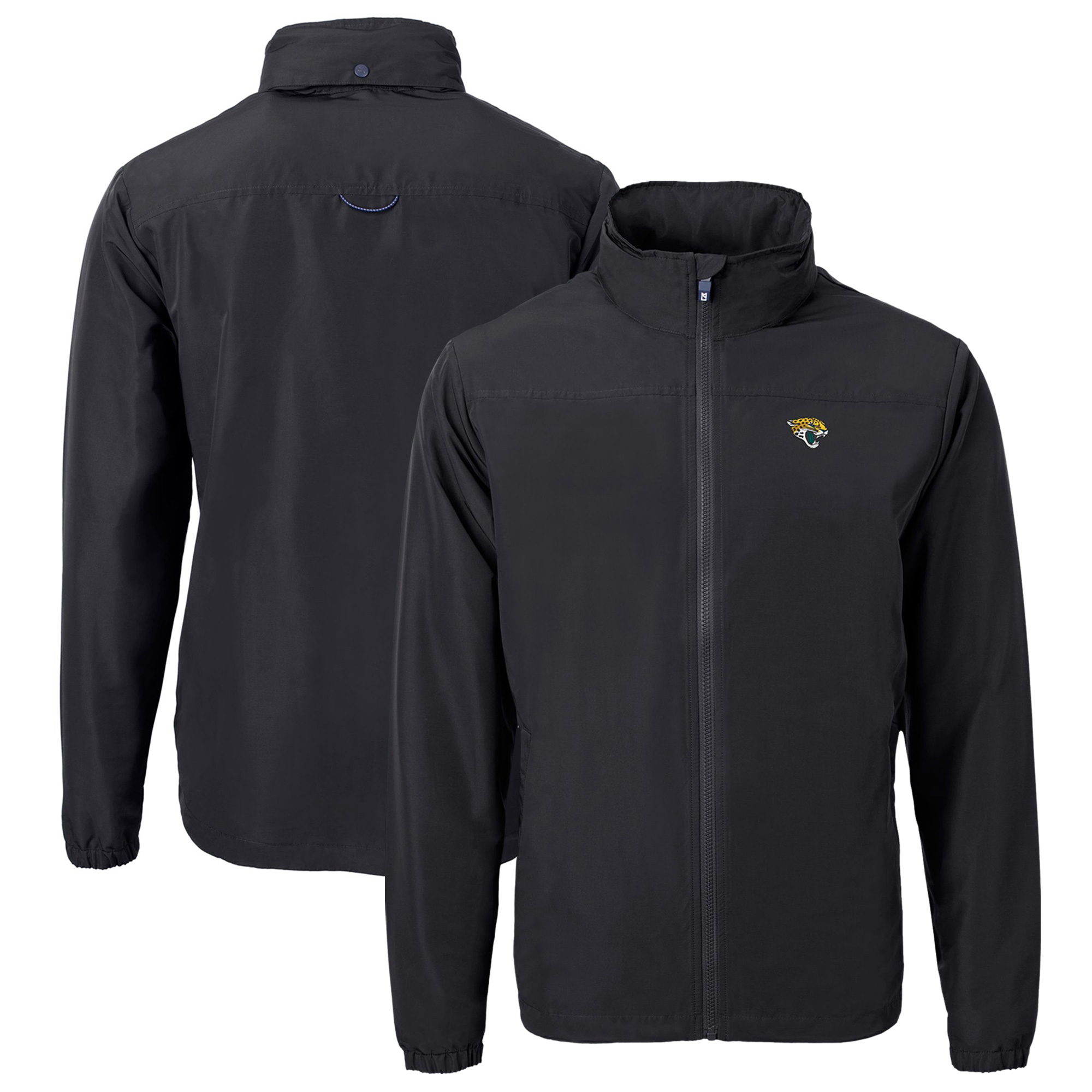 Men's Cutter & Buck Black Jacksonville Jaguars Big & Tall Charter Eco Knit Recycled Full-Zip Jacket