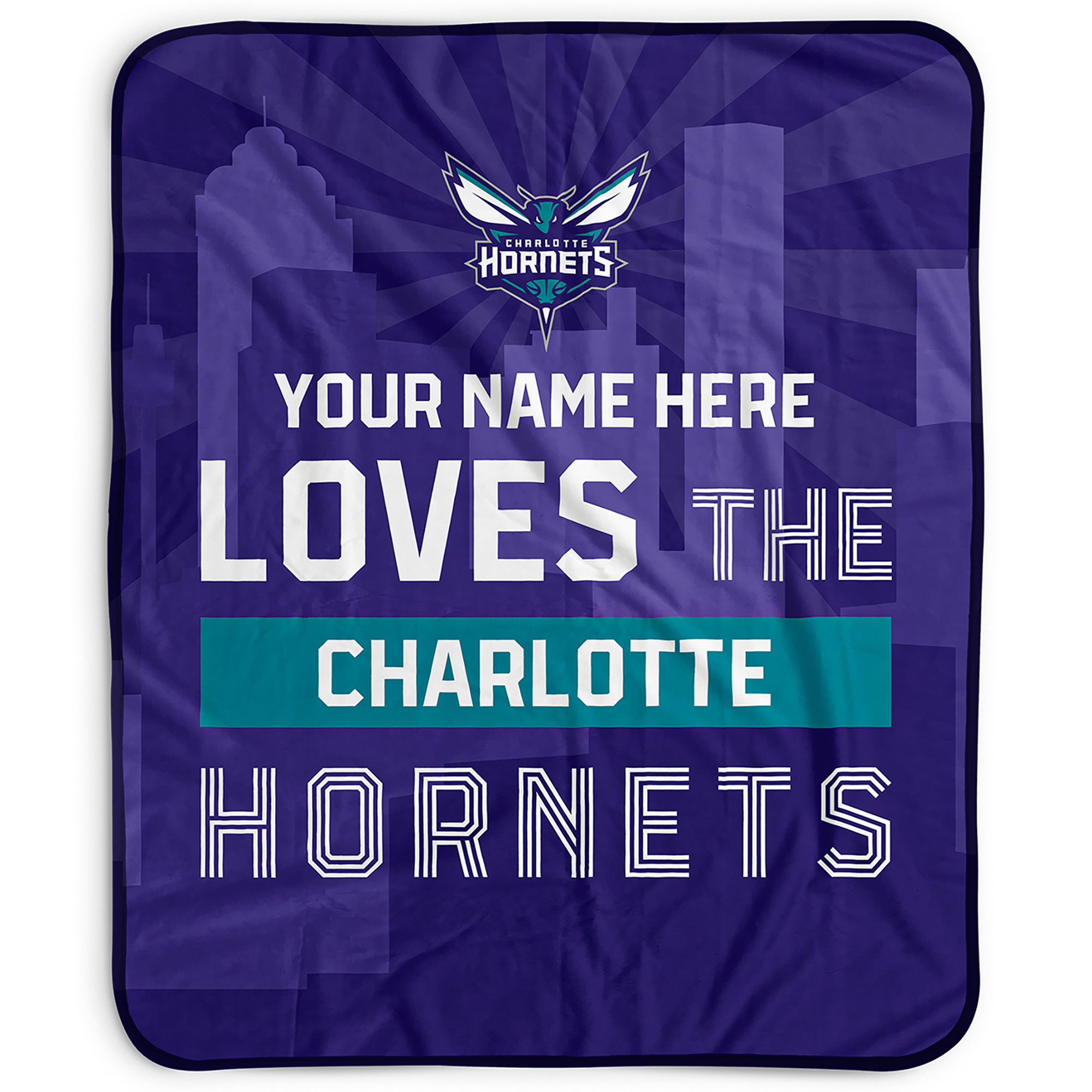 Pegasus Charlotte Hornets 50" x 60" City Skyline Personalized Fleece Blanket