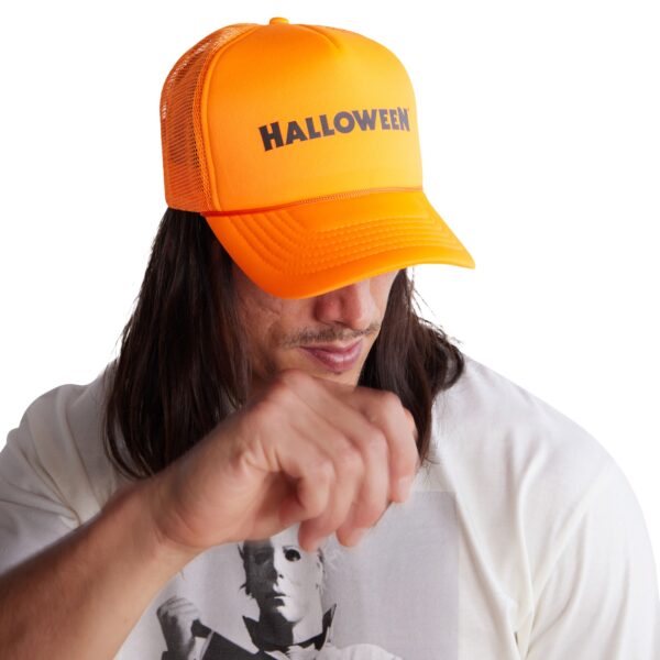 Unisex Contenders Clothing Orange Halloween Logo Trucker Hat - Image 8