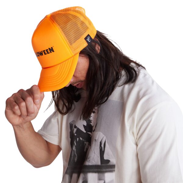Unisex Contenders Clothing Orange Halloween Logo Trucker Hat - Image 9