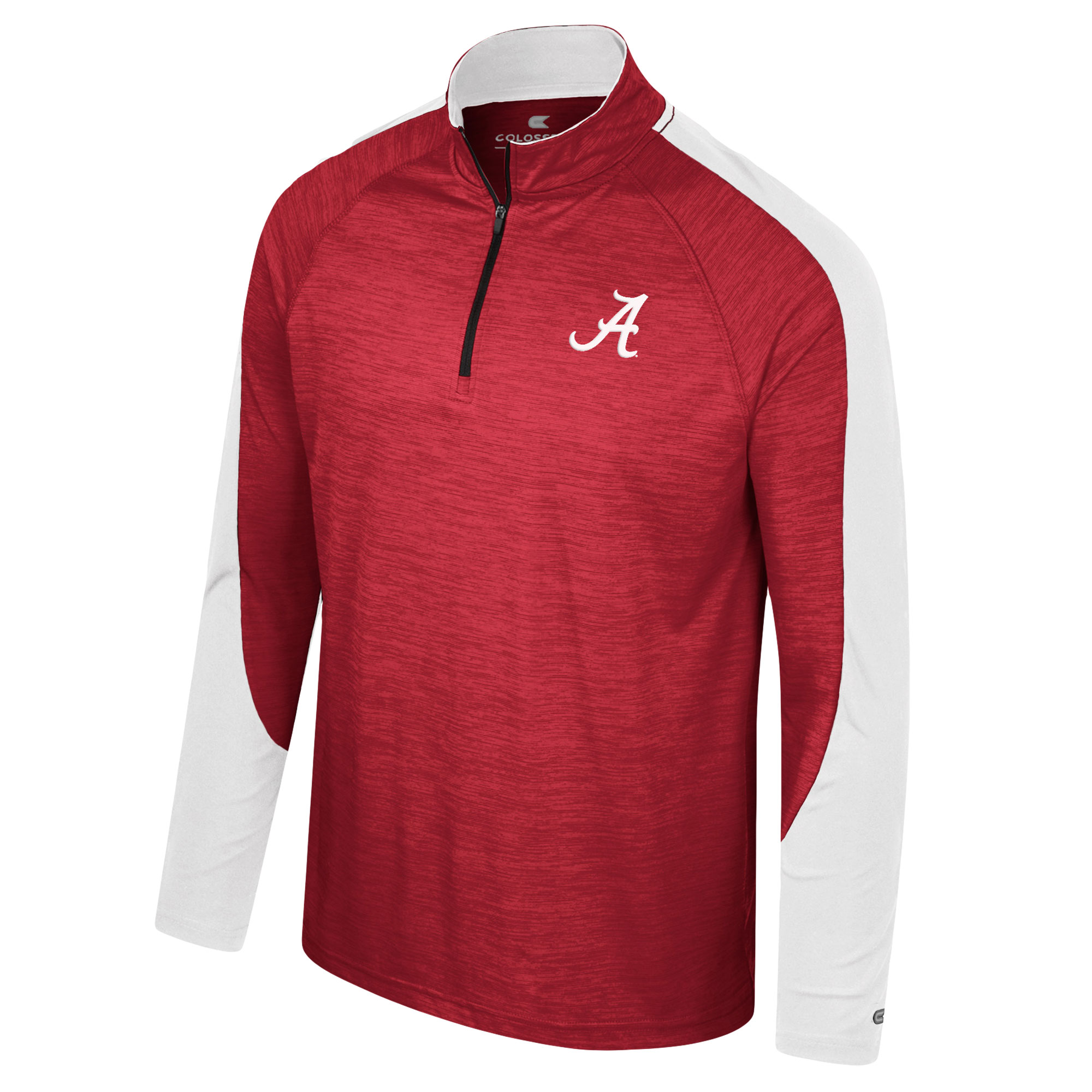 Men's Colosseum Crimson Alabama Crimson Tide Langmore Raglan Quarter-Zip Top - Image 6
