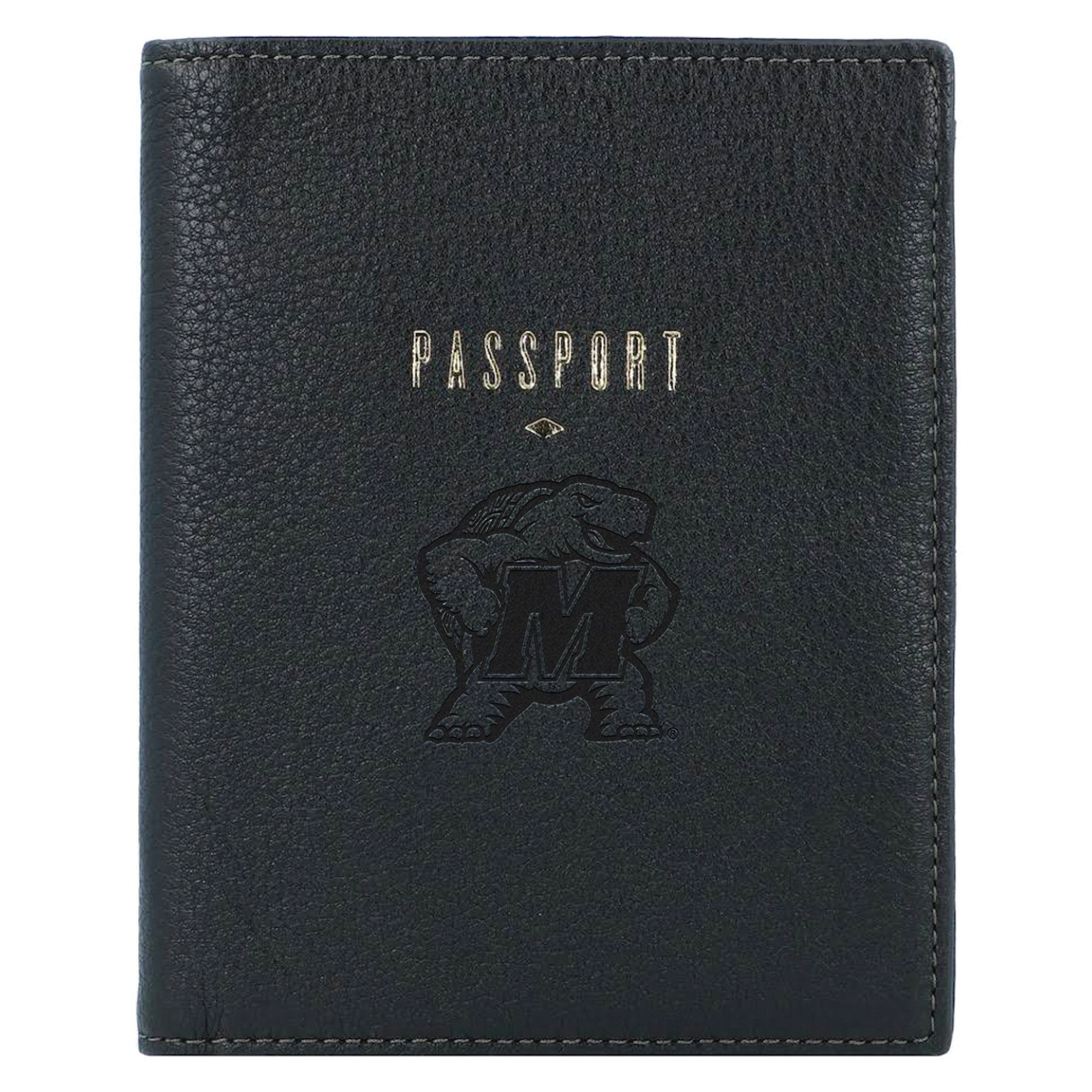 Fossil Black Maryland Terrapins Travel RFID Passport Case